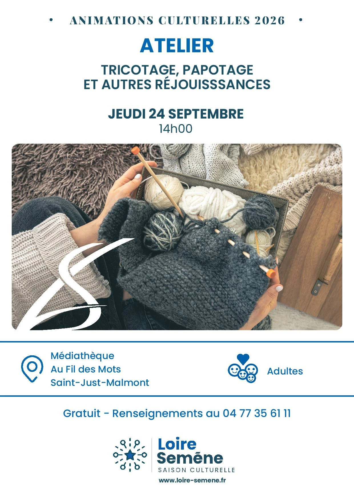 Atelier – Séances tricotage, papotages et autres réjouissances