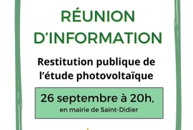 Restitution publique de l’étude photovoltaïque