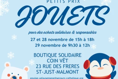 Vente de jouets et puériculture de la boutique solidaire