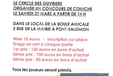 Concours de coinche du Cercle des Ouvriers