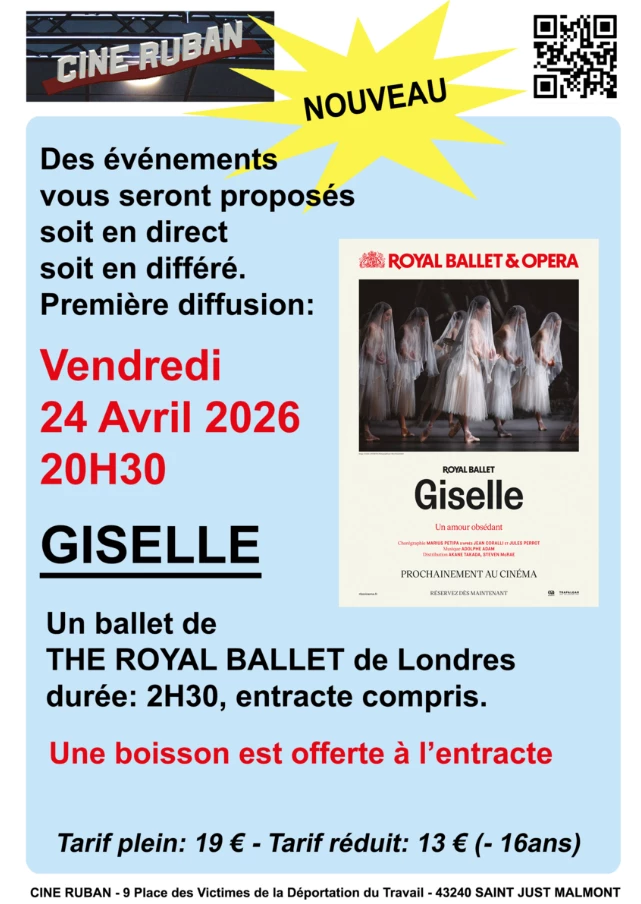 Diffusion du ballet « Giselle » de The Royal Ballet de Londres