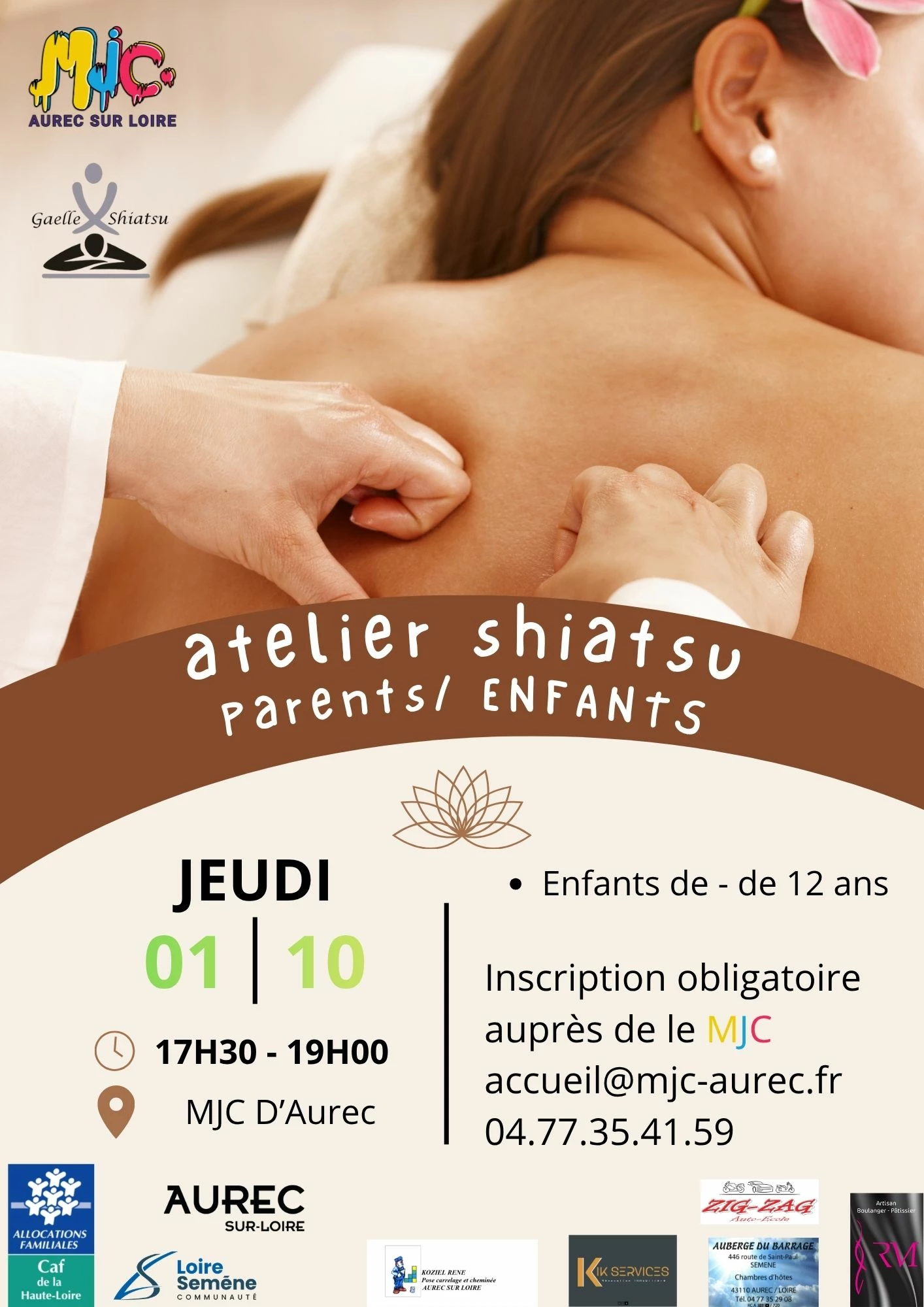 Programme parentalité – atelier shiatsu parents-enfants